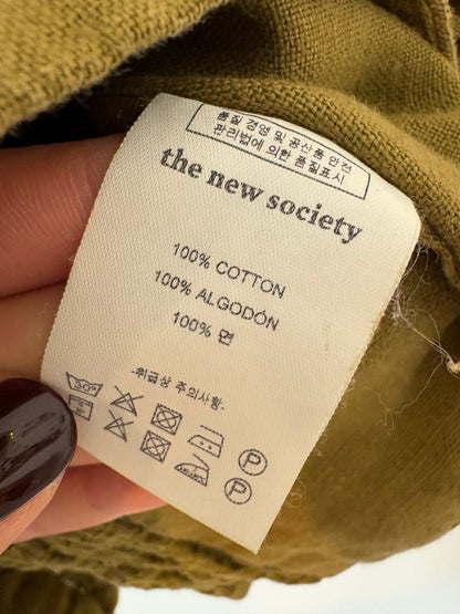 THE NEW SOCIETY. Top caqui manga farol. T S