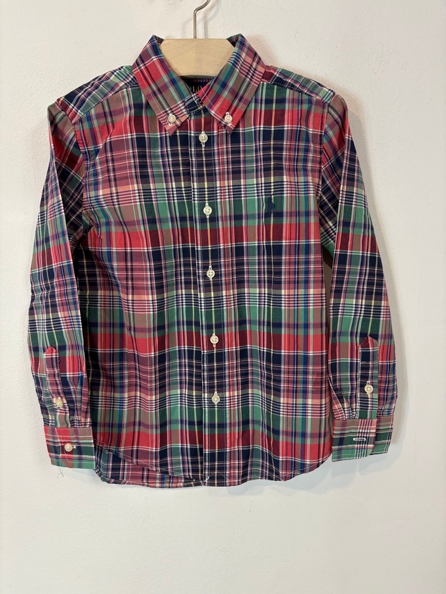 POLO RALPH LAUREN. Camisa cuadros colores T. 5 años
