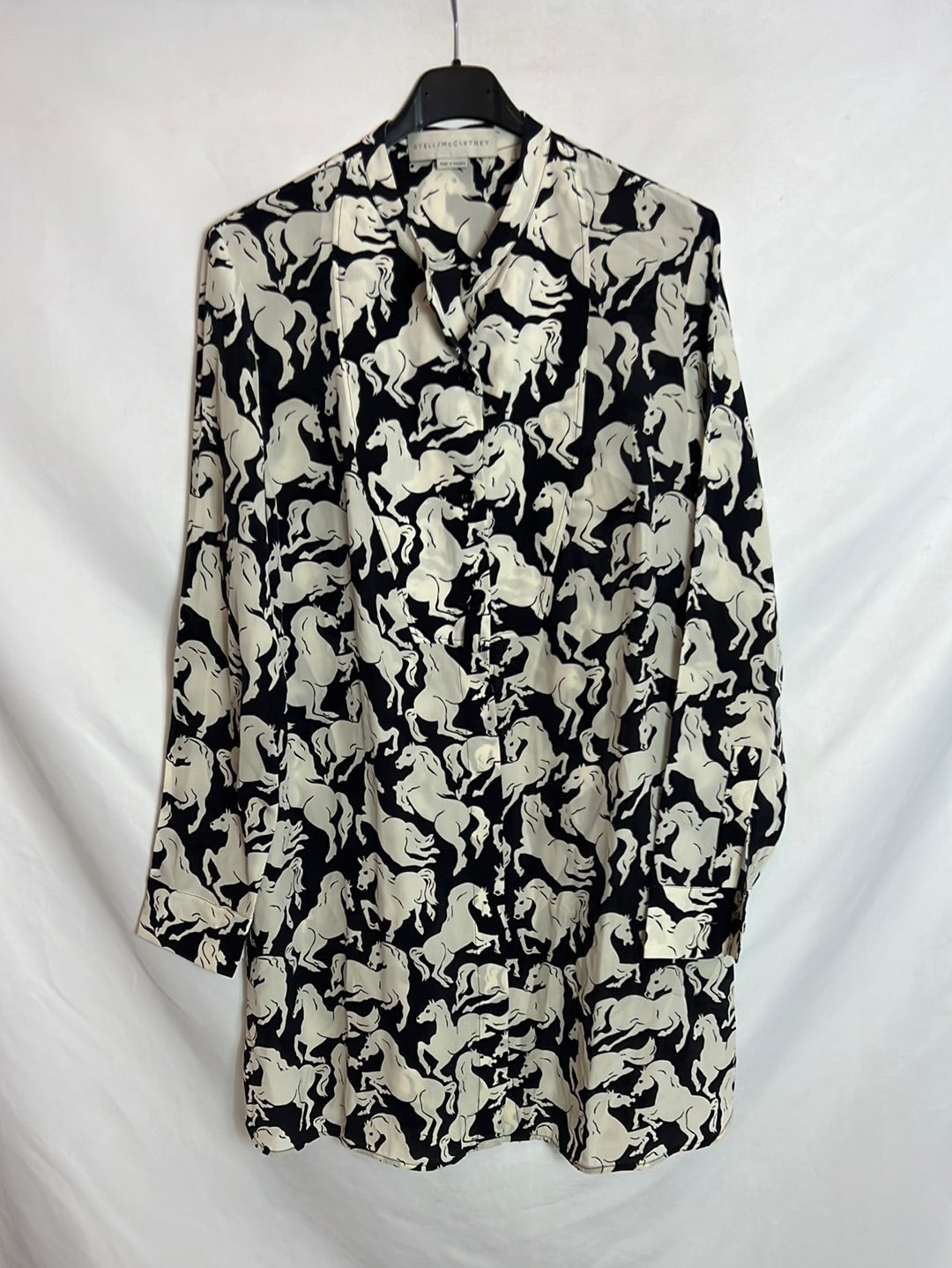 STELLAMcCARTNEY. Blusa larga /vestido seda estampado caballos. T 42