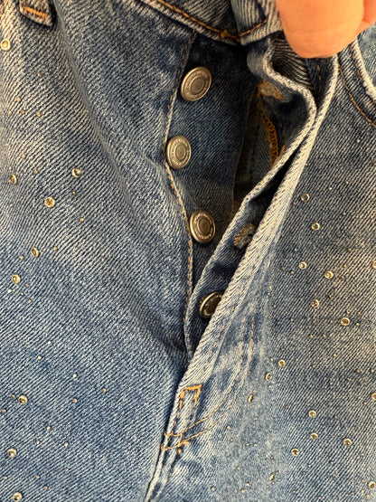 ZARA. Denim recto pedreria