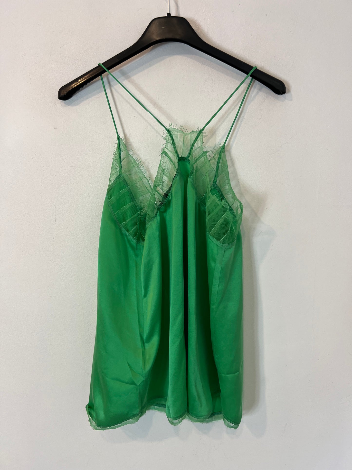 IRO. Top lencero verde seda T.34