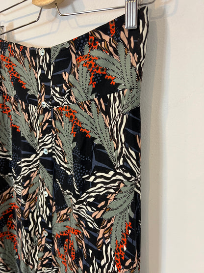 CIA MARITIMA. Falda midi abotonada estampada. T S