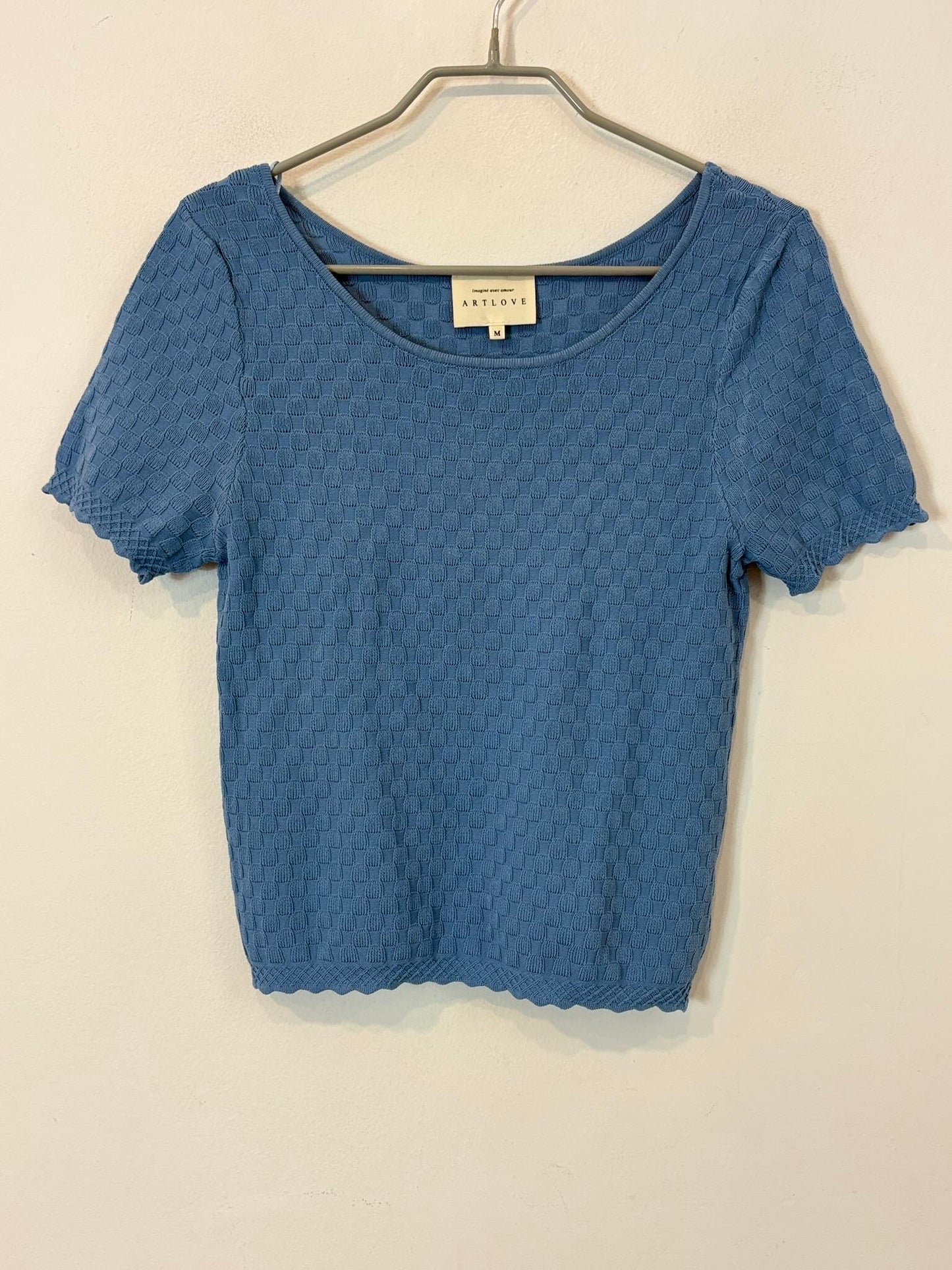 ARTLOVE. Top punto elástico azul claro
