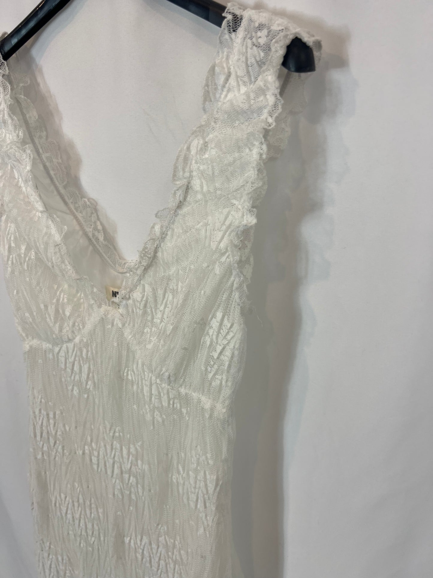 NAME THE BRAND. Vestido blanco encaje T.s