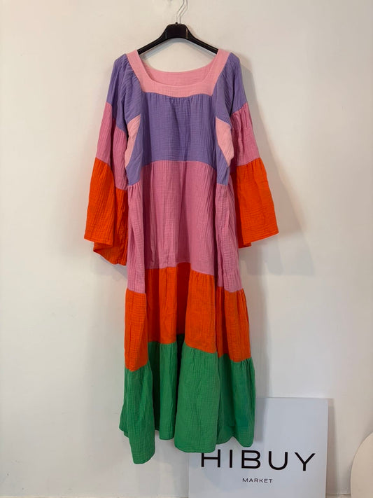 LES JUMELLES. Vestido largo bambula colores