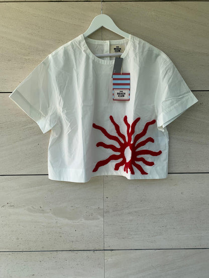 PARFOIS. Blusa blanca detalles en textura