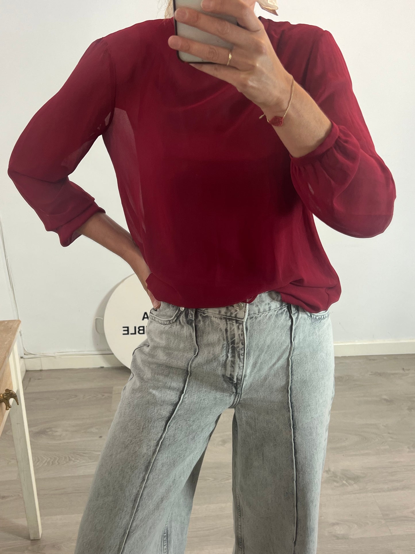 ZARA. Flowy burgundy blouse Tm