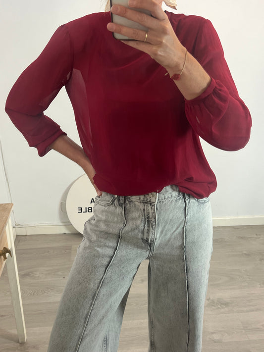 ZARA. Flowy burgundy blouse Tm
