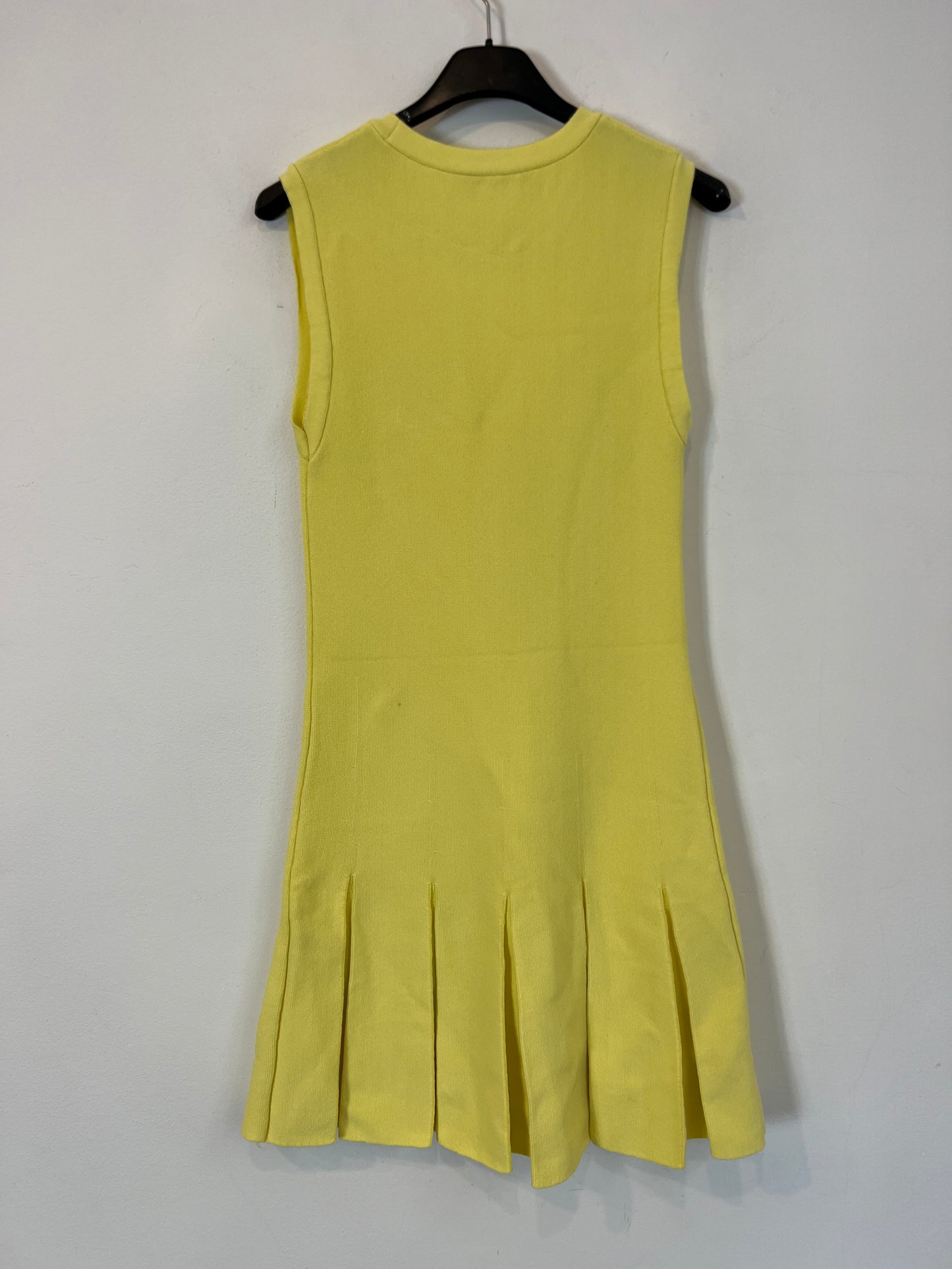 ZARA. Vestido corto punto amarillo  T.s
