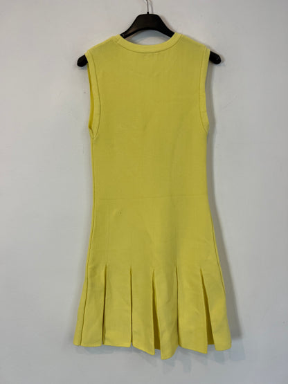 ZARA. Vestido corto punto amarillo  T.s