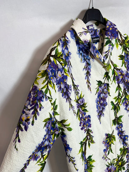 DOLCE & GABBANA. Chaqueta larga estampada media manga. T 38