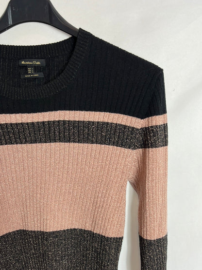 MASSIMO DUTTI. top rayas hilos T.l