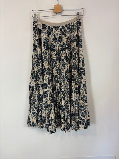 VANESSA BRUNO. Falda midi plisada estampada azules