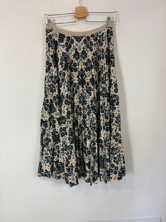 VANESSA BRUNO. Falda midi plisada estampada azules