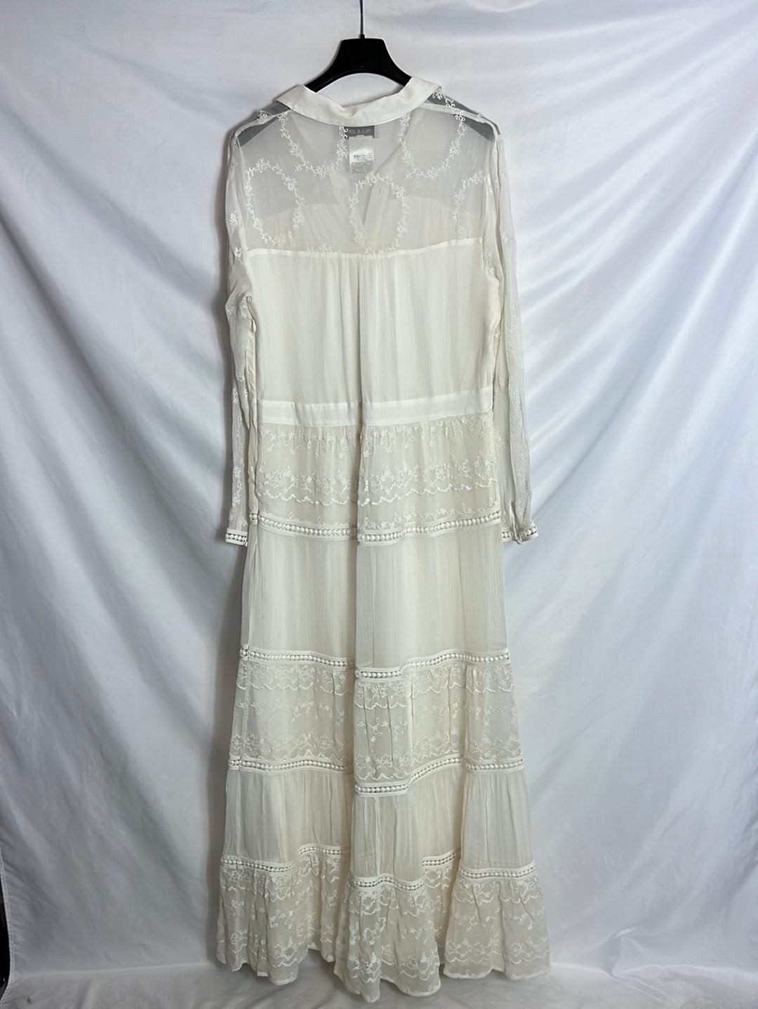 PAUL&JOE. Vestido largo seda bordado. T 42 (M/L)