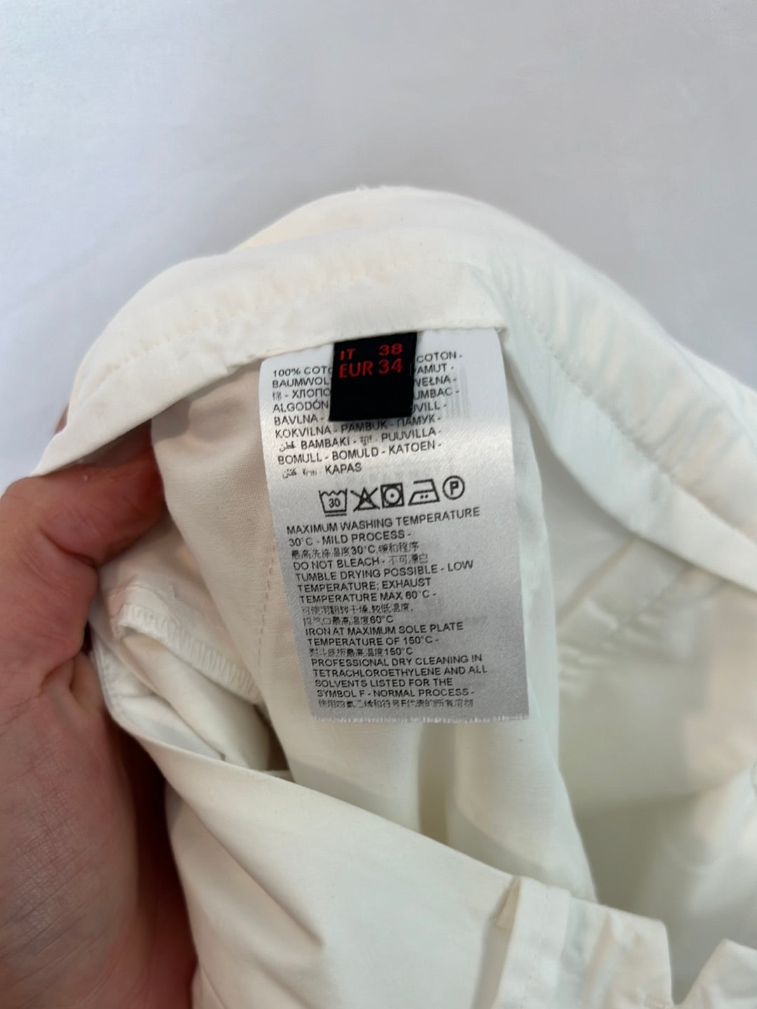 STEFANEL. White wide-leg trousers, size 34