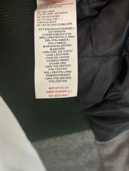 HAKEI. Two-tone bomber jacket with leather sleeves. TM