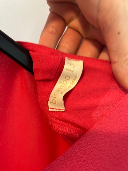 BIMANI. Blusa rosa escote espalda T S