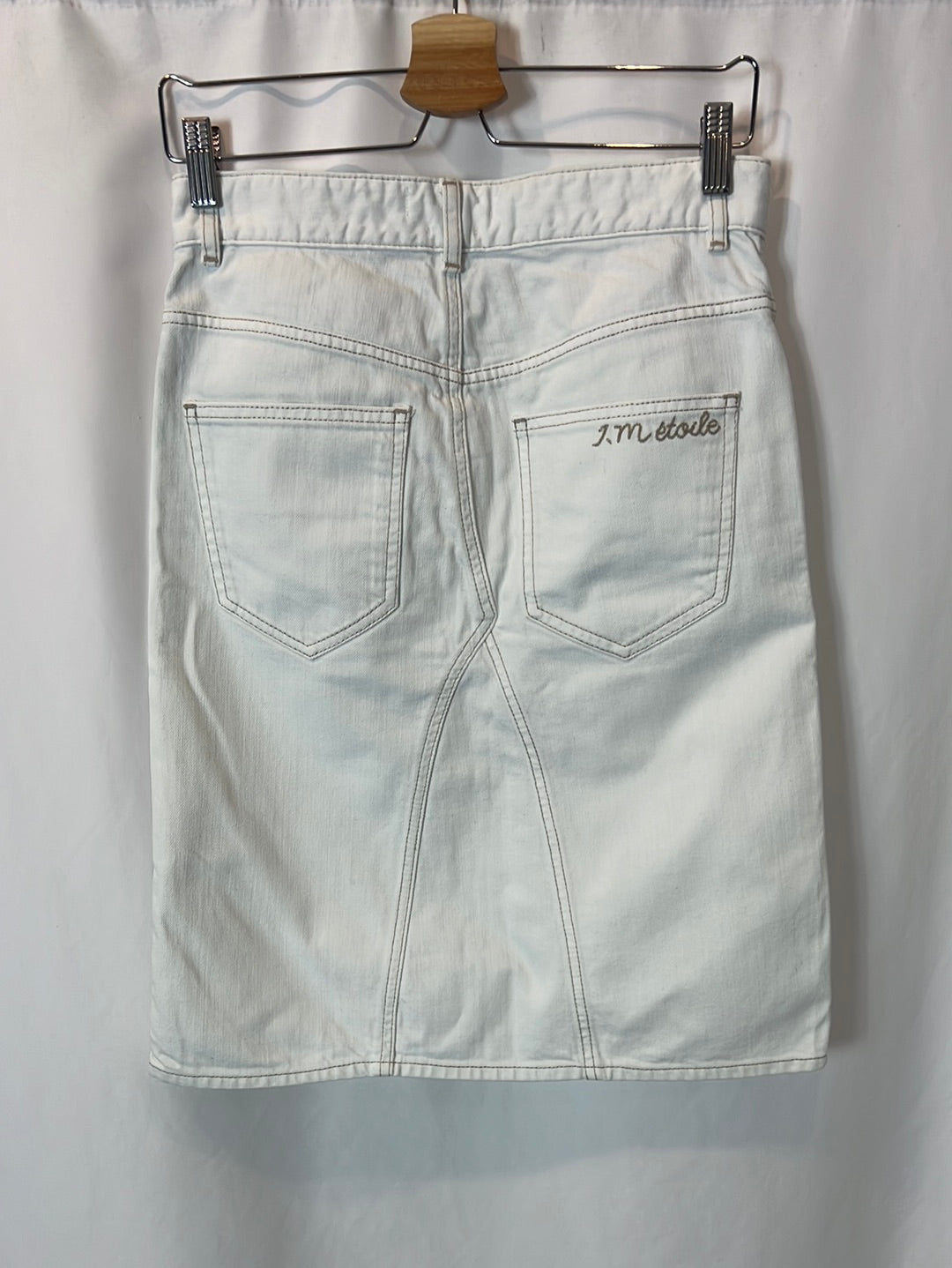 ISABEL MARANT ÉTOILE.White denim midi skirt. T 36