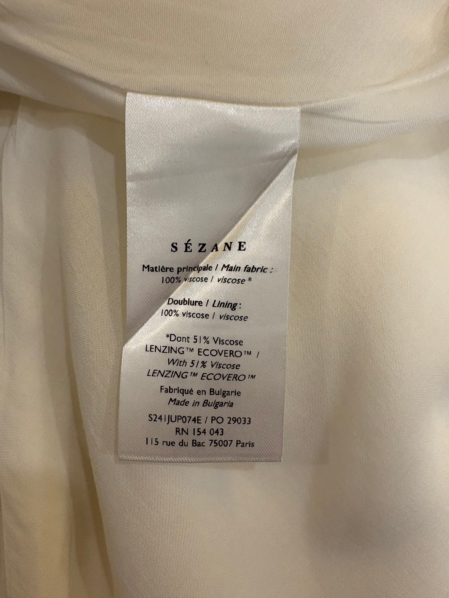 SEZANE (EDITIONS). Falda beige crudo satinada T.36