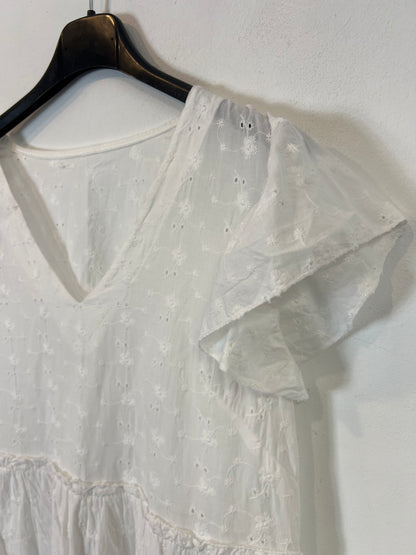 OTRAS. Vestido corto algodón bordados. T S