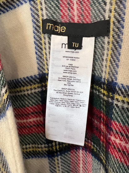 MAJE. Capa cuadros con lana