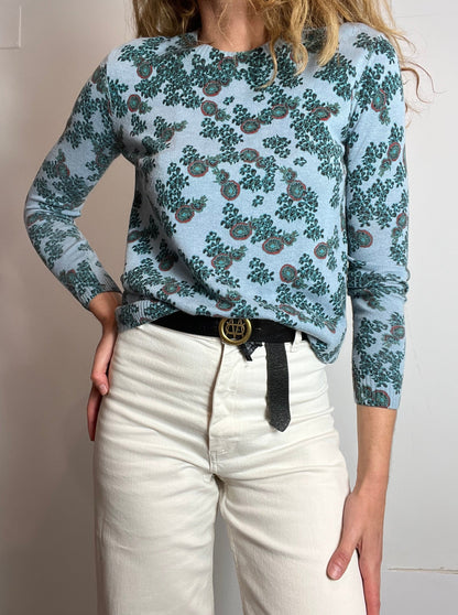 BIMBA Y LOLA. Printed blue sweater. TXS