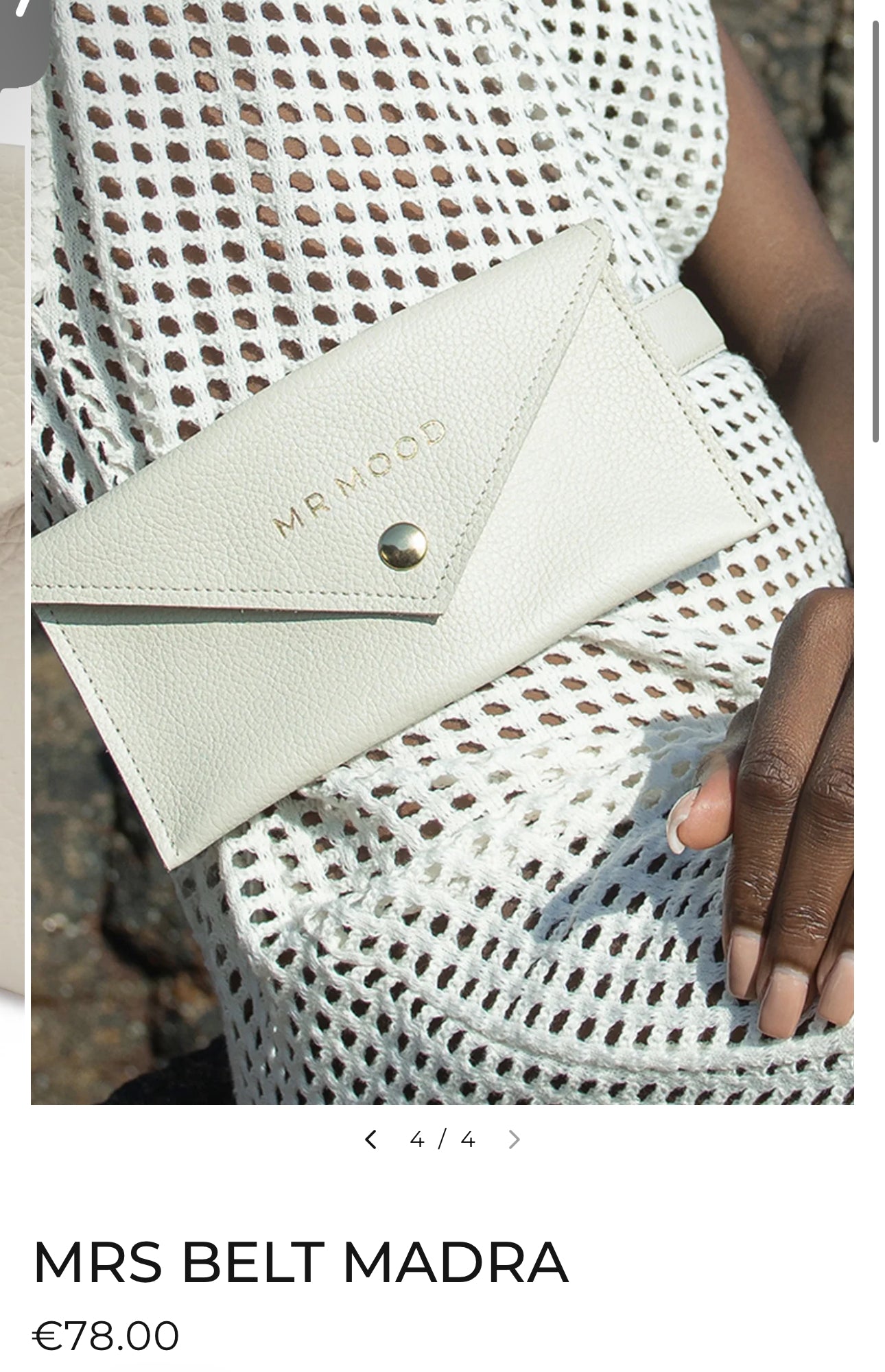 MR MOOD. Cinturón piel color crudo