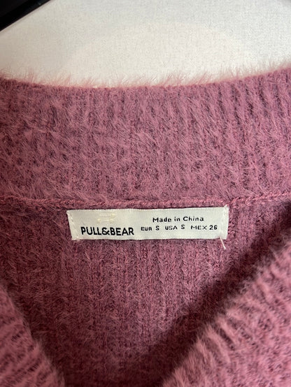 PULL&BEAR. Jersey morado textura. T S