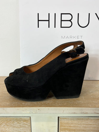 CLERGERIE. Sandalias plataforma negros T.39