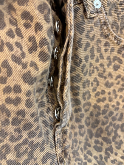 ZARA. Falda denim animal print abotonada