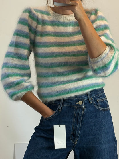 ZARA. Black stretch knit top. TL