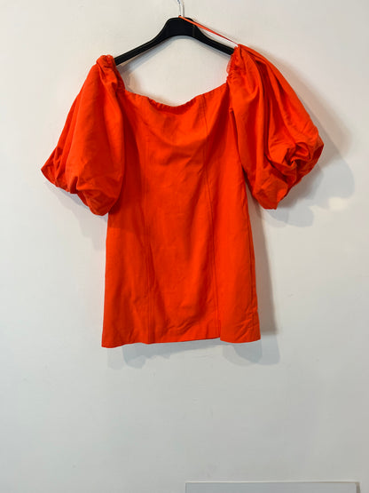 MANGO. Vestido corto mangas abullonadas