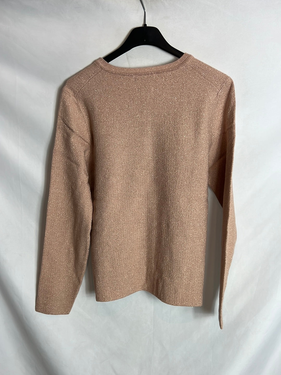 MASSIMO DUTTI. Rebeca rosa palo hilos dorados. T M