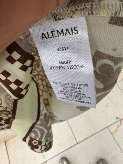 ALÉMAIS. Conjunto fluido  satinado estampado