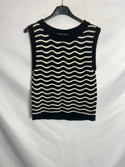 OTRAS. Total look crochet bicolor zig zag. T S/M