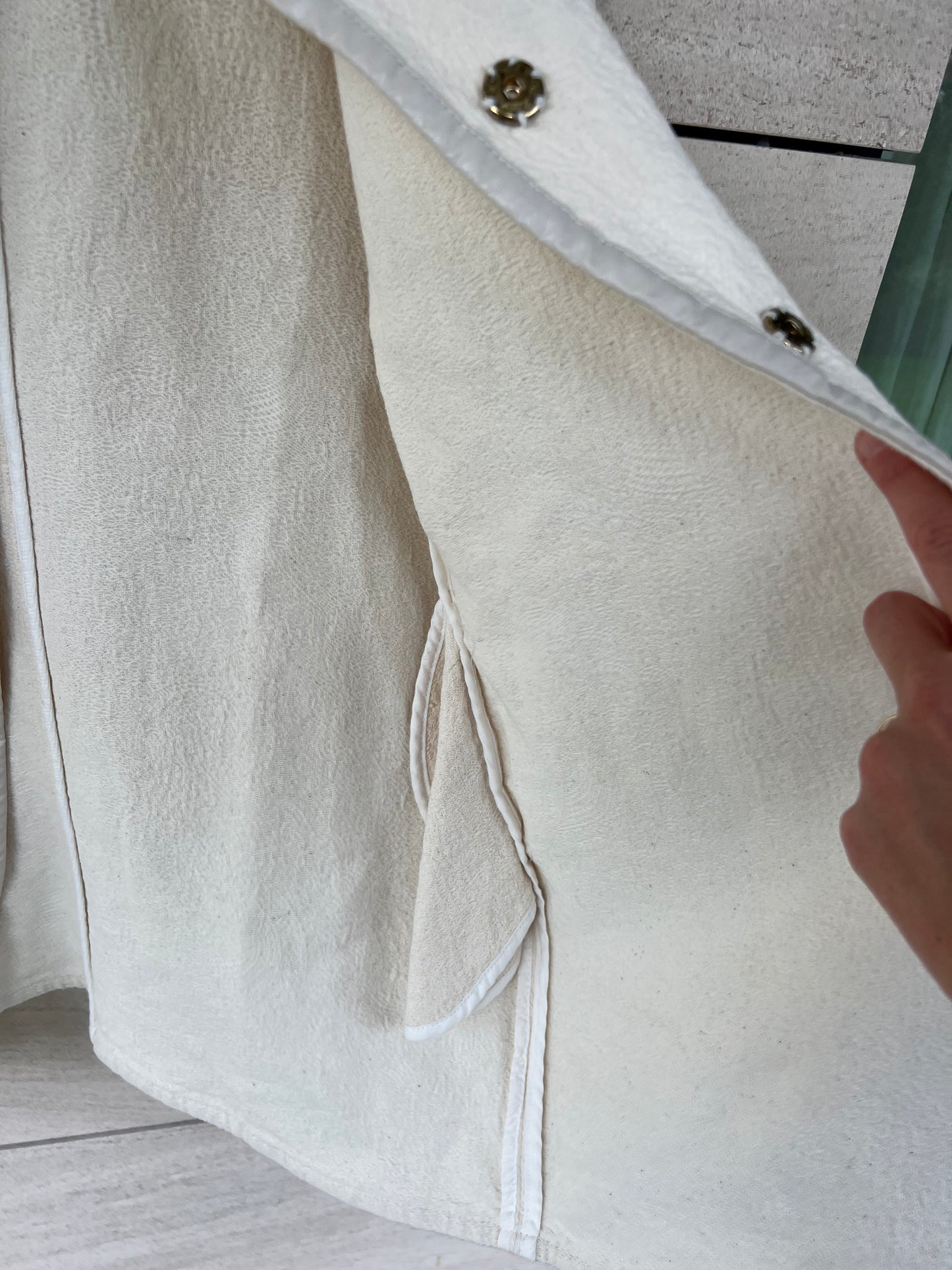 WHITE. White textured Tm jacket