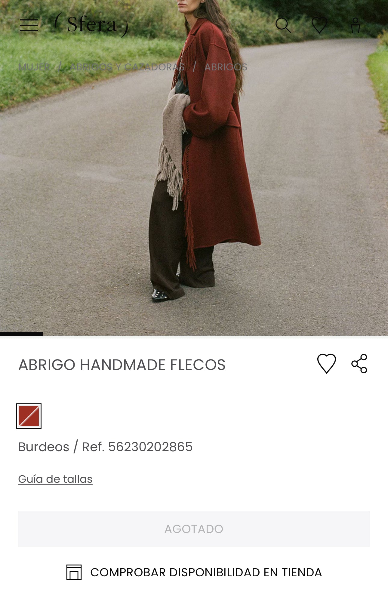 SFERA. Abrigo largo flecos