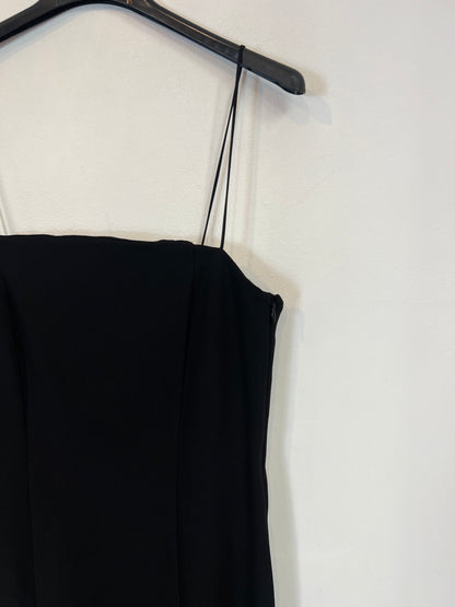 ZARA. Vestido negro flecos T.s