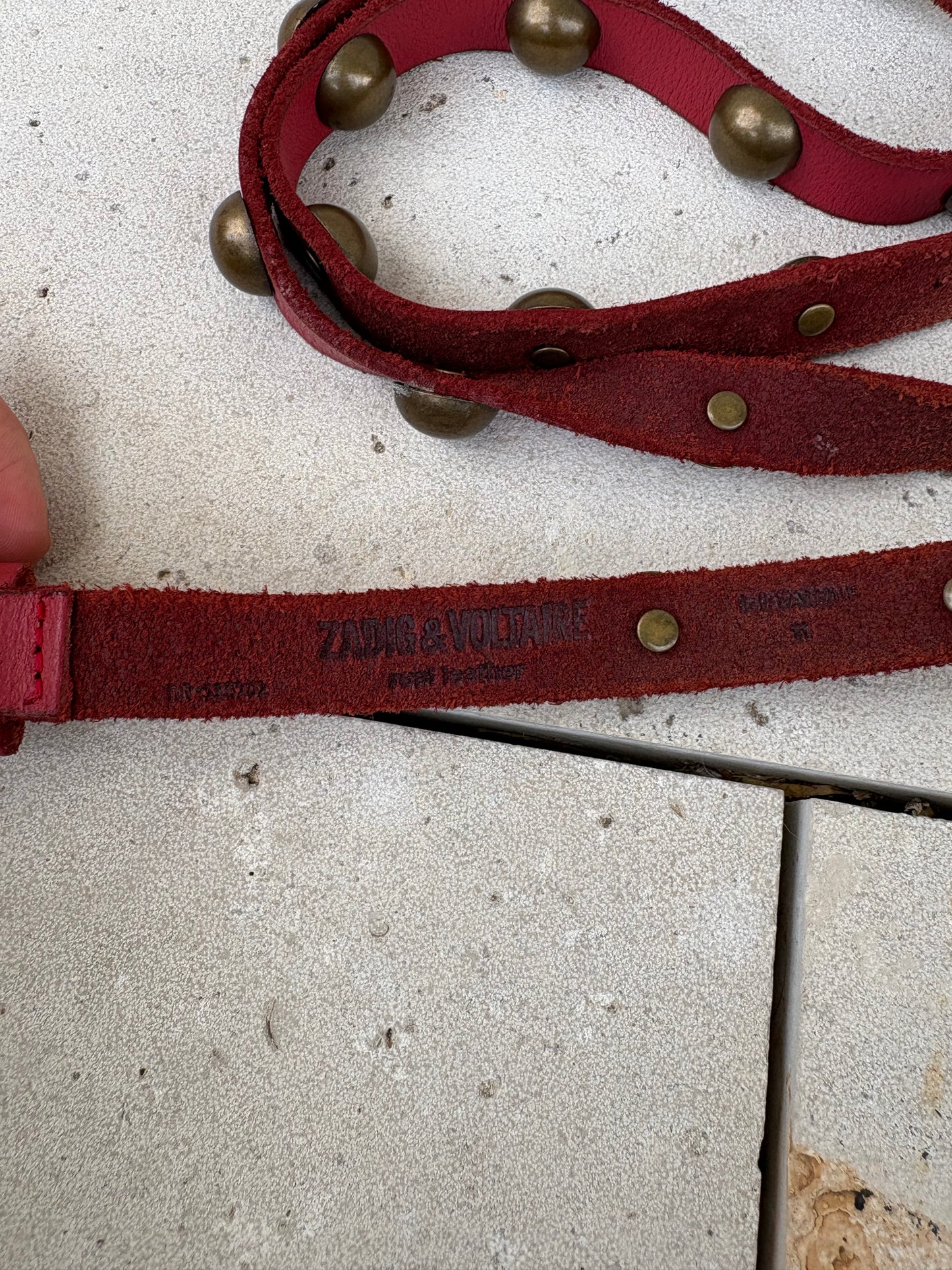 ZADIG&amp;VOLATIRE. Red double-wrap leather belt. TS/M