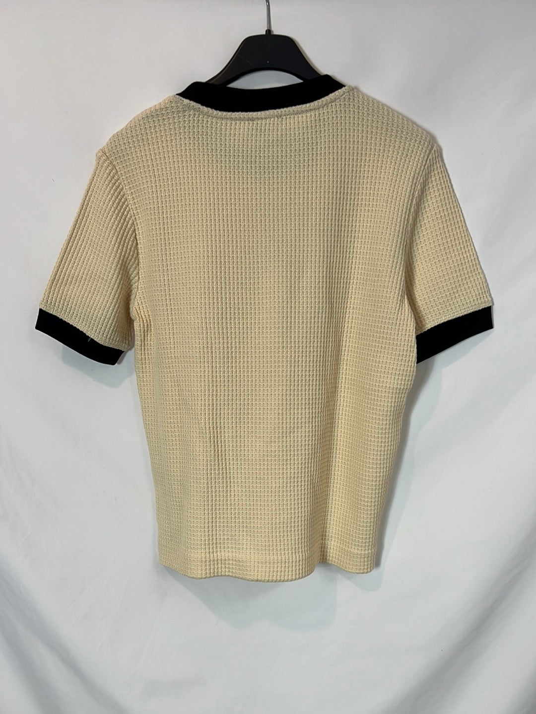 MASSIMO DUTTI. Top beige textura. T S