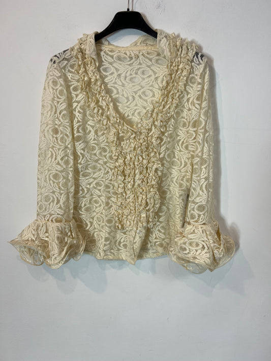 OTRAS. Top beige encaje T.40 (s)