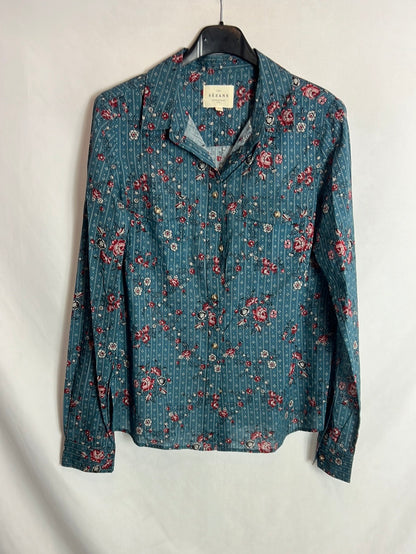SÉZANE. Camisa algodón estampada. T 34
