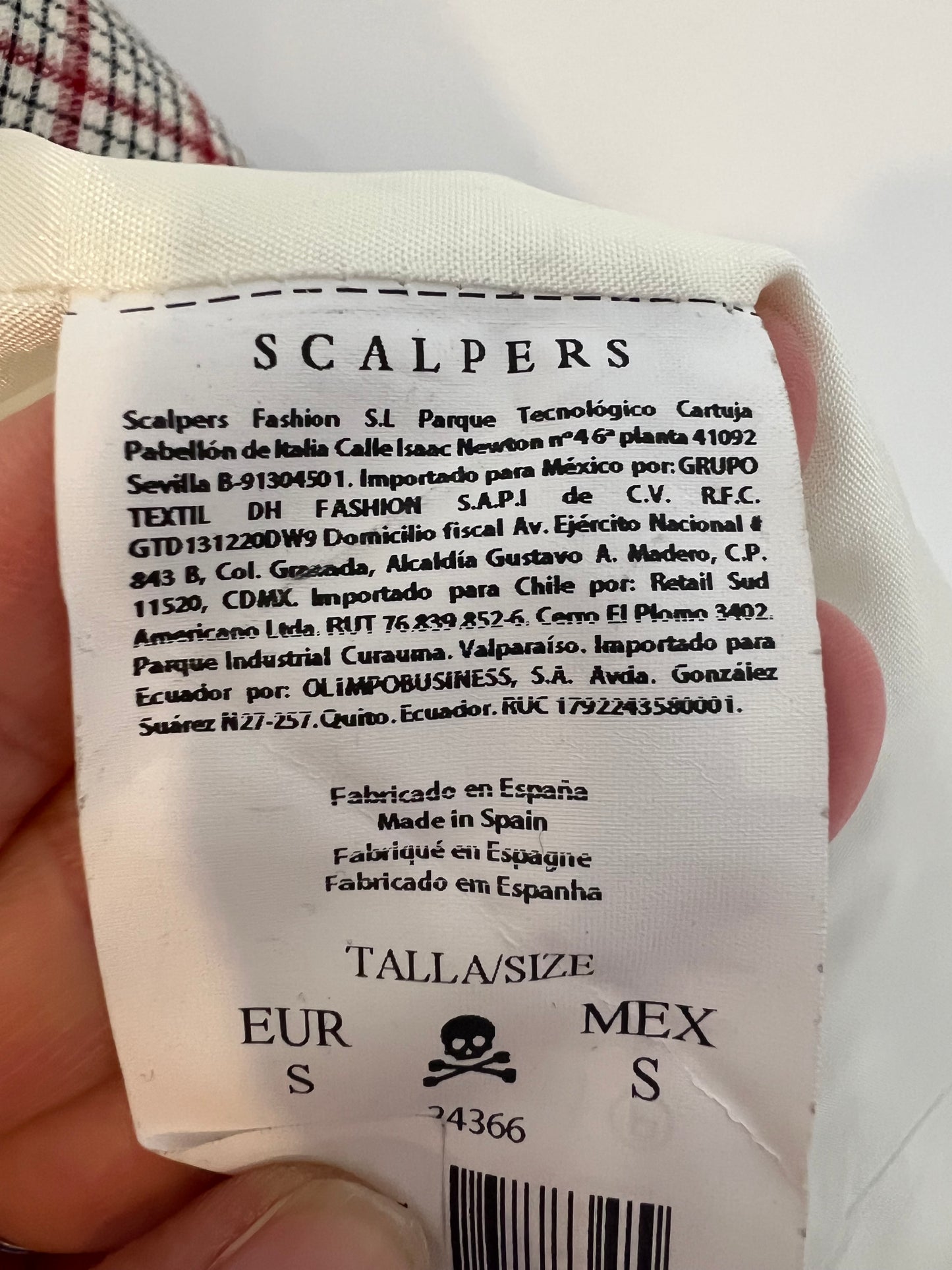 SCALPERS. Total look fluido cuadros. T 36