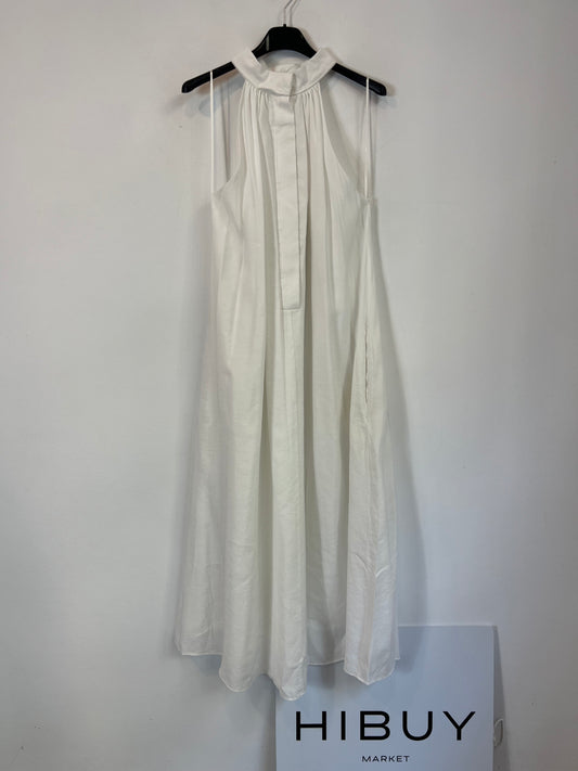 MASSIMO DUTTI. Vestido blanco fluido T.s