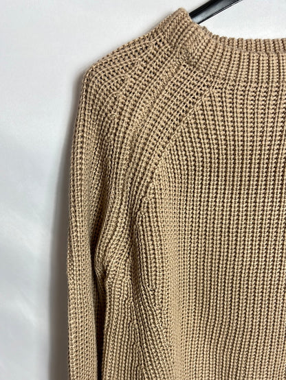 ZARA. Jersey punto camel. T L (S)
