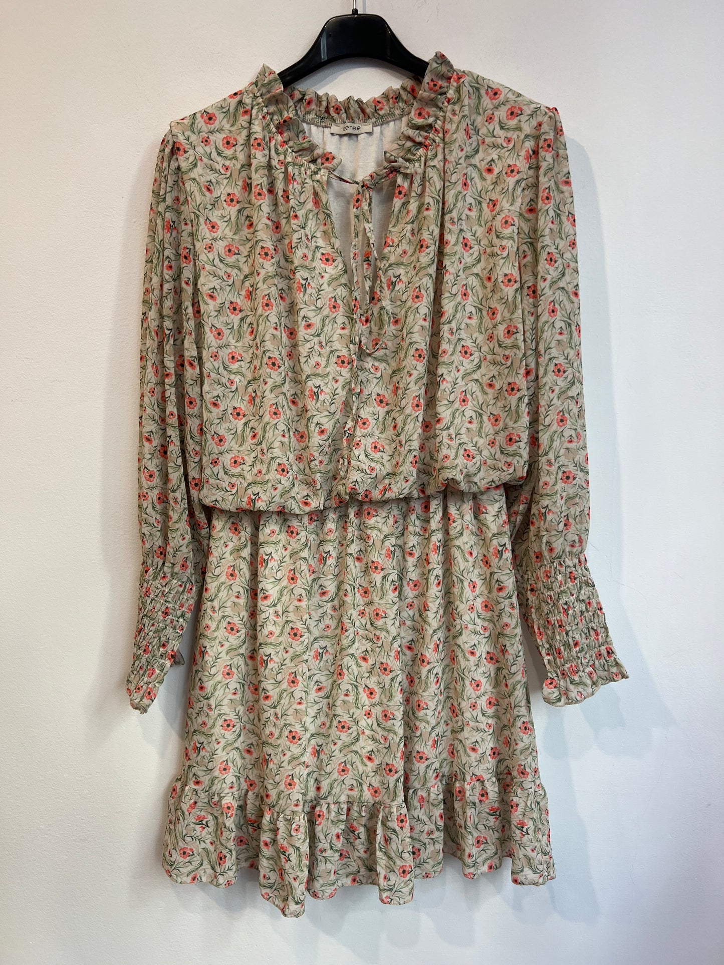 SENSE. Vestido corto vaporoso flores. T S/M