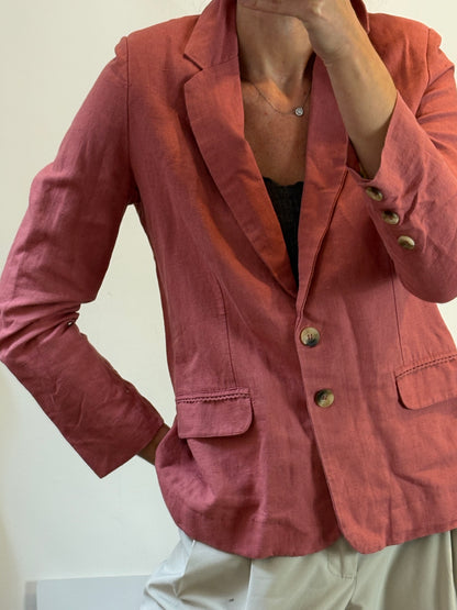LOUISE MISHA. Blazer lino rosa palo.