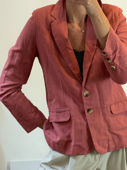 LOUISE MISHA. Blazer lino rosa palo.