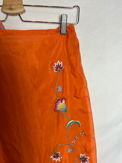 SILK COCOOM. Falda/pareo seda bordados. T 10 (M)